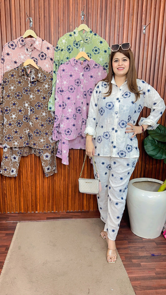Flower web cotton coord set