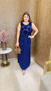 Cocktail two piece dress with flowers