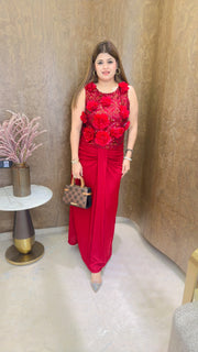 Cocktail two piece dress with flowers