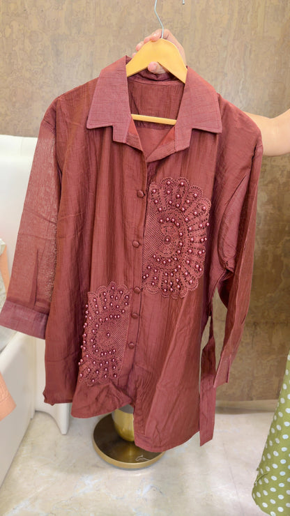 Cotton Schifli Pearl top