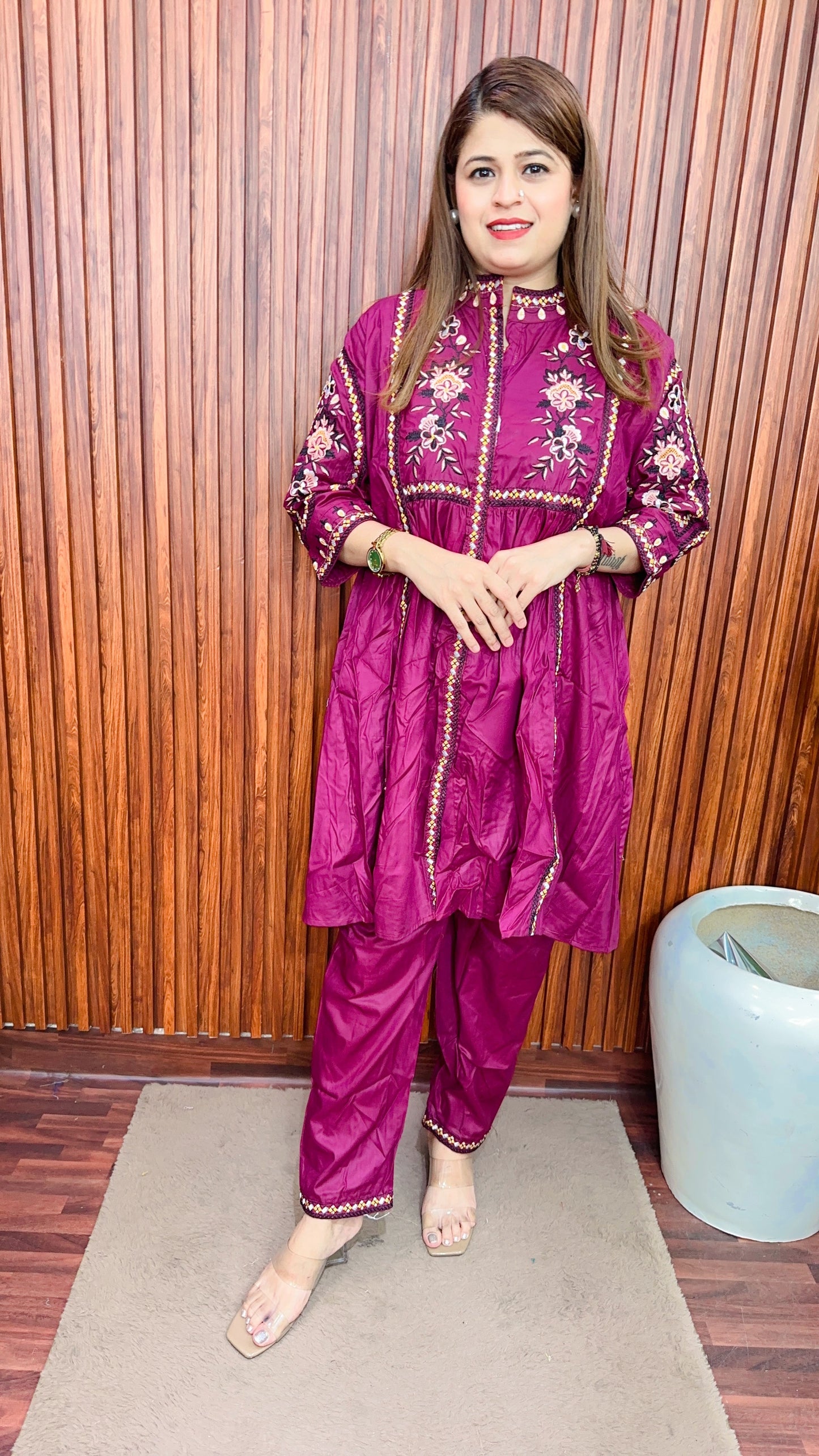 Full embroidery Cotton coord set