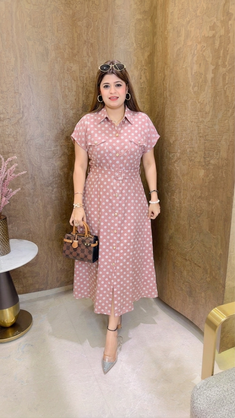 Small Polka Dot dress with belt