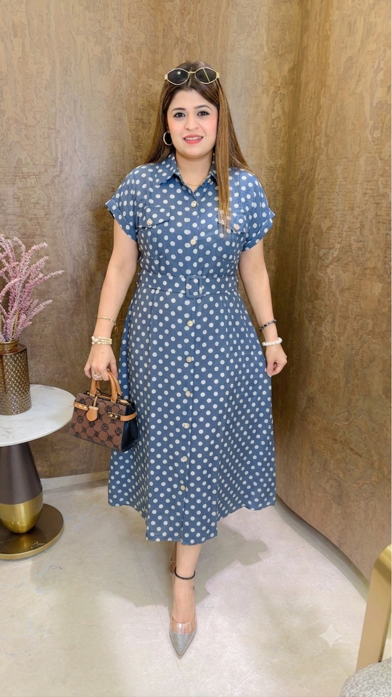 Small Polka Dot dress with belt