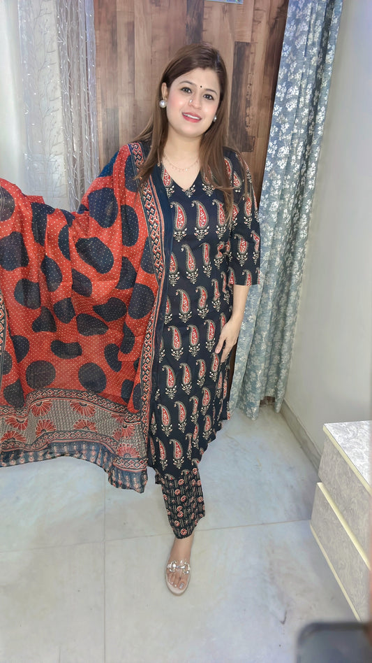 Block print Pure cotton suit