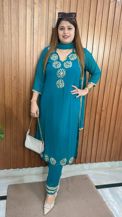 Mirror Glow Georgette Suit