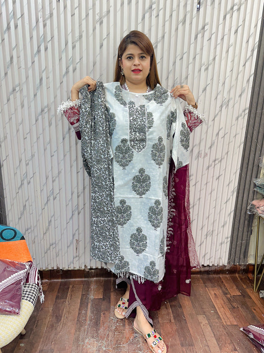 Two Piece Suit without Dupatta