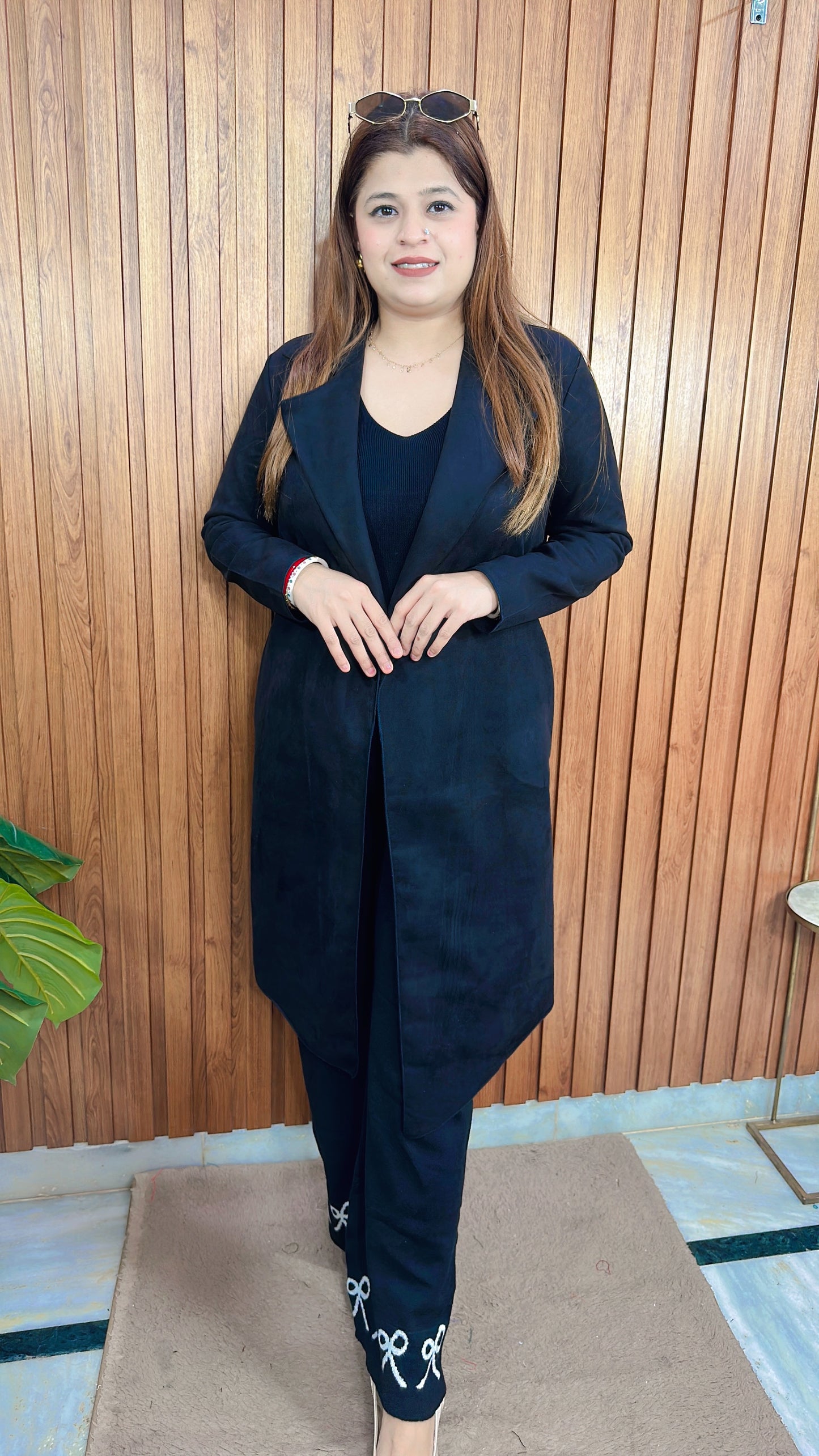 Suede Leather Shrug Coat