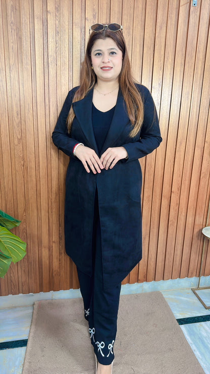 Suede Leather Shrug Coat