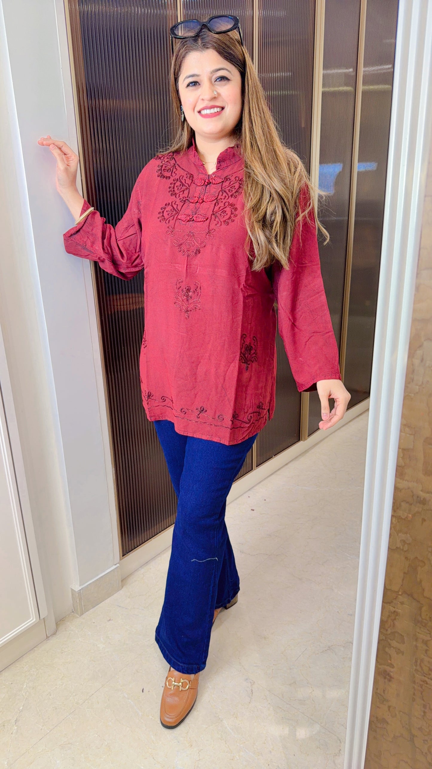 Lakhnavi Pure Cotton Short Kurti