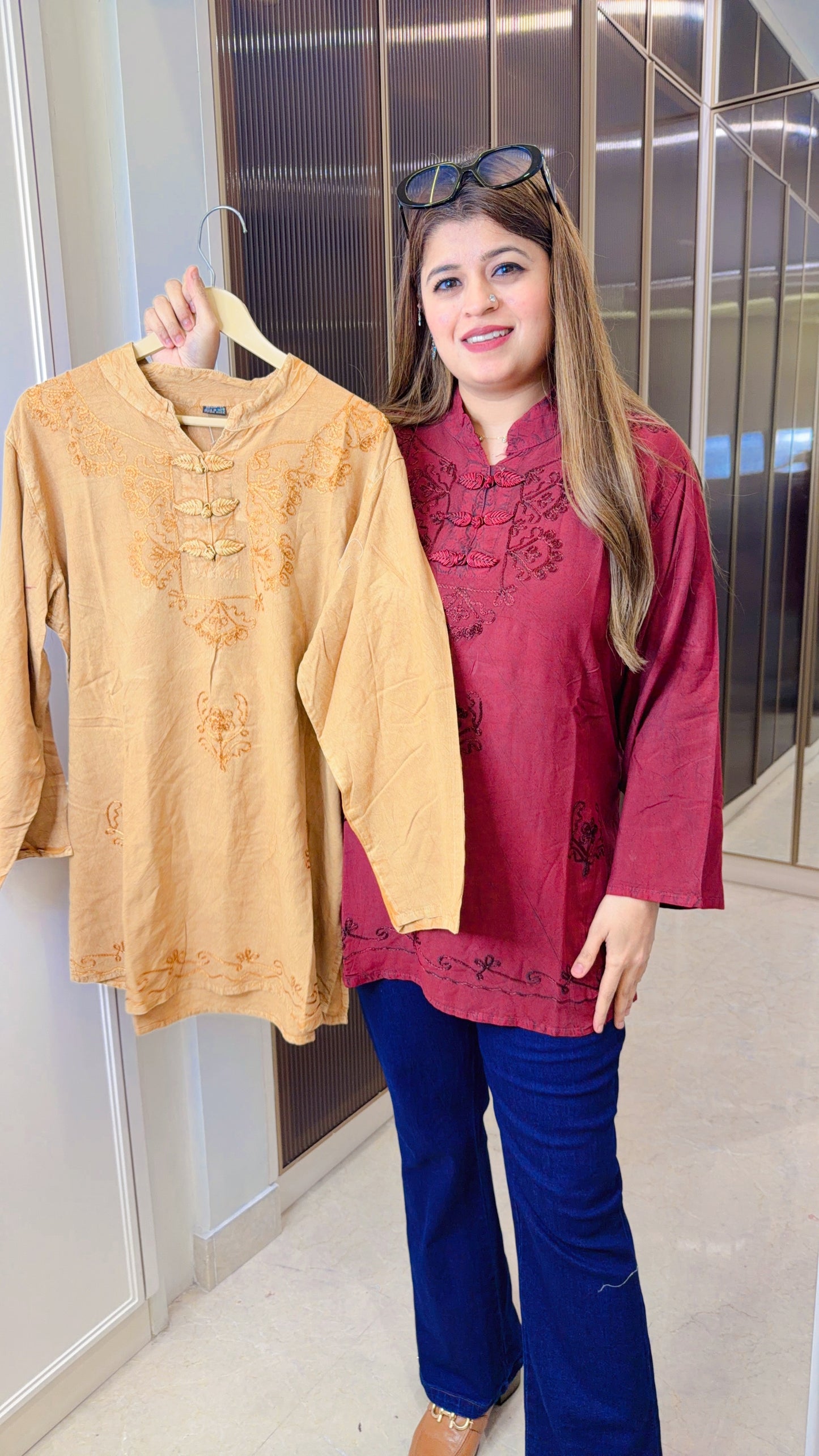 Lakhnavi Pure Cotton Short Kurti