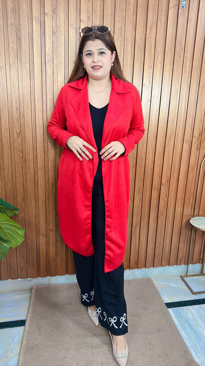 Suede Leather Shrug Coat