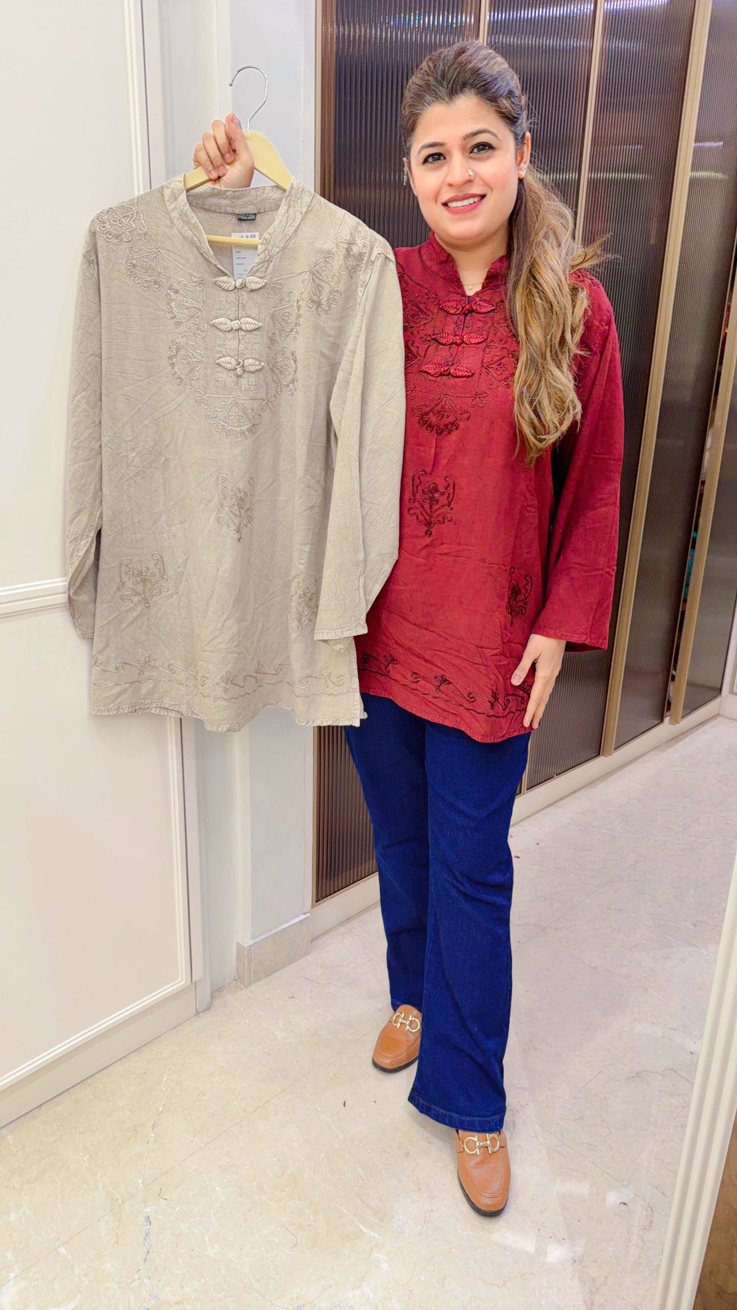 Lakhnavi Pure Cotton Short Kurti