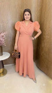 Premium Puffy Sleeve pleated Dress