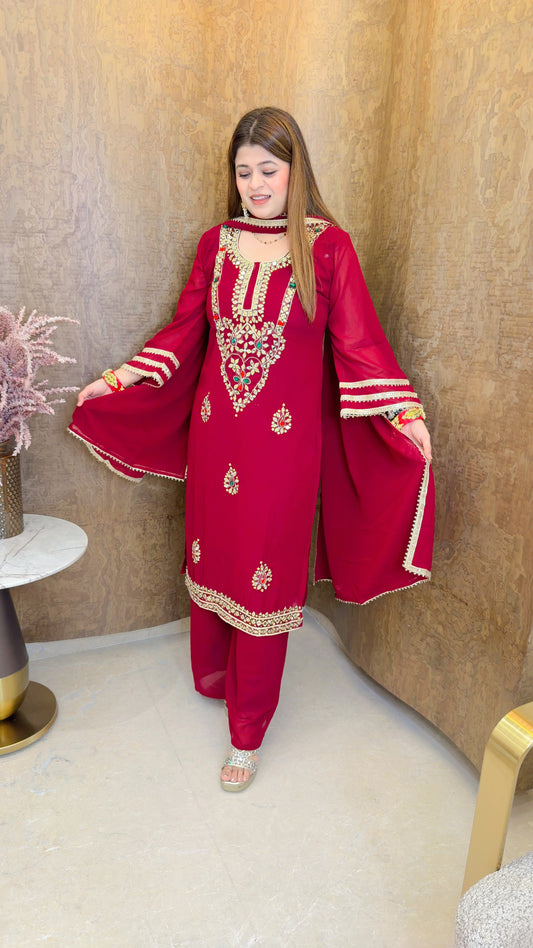 Heavy neck mirror three piece suit set