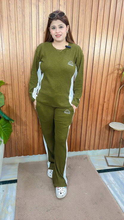 Cotton Ribbed Track Suit
