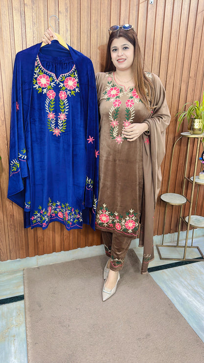 Multi Thread Velvet Suit Set