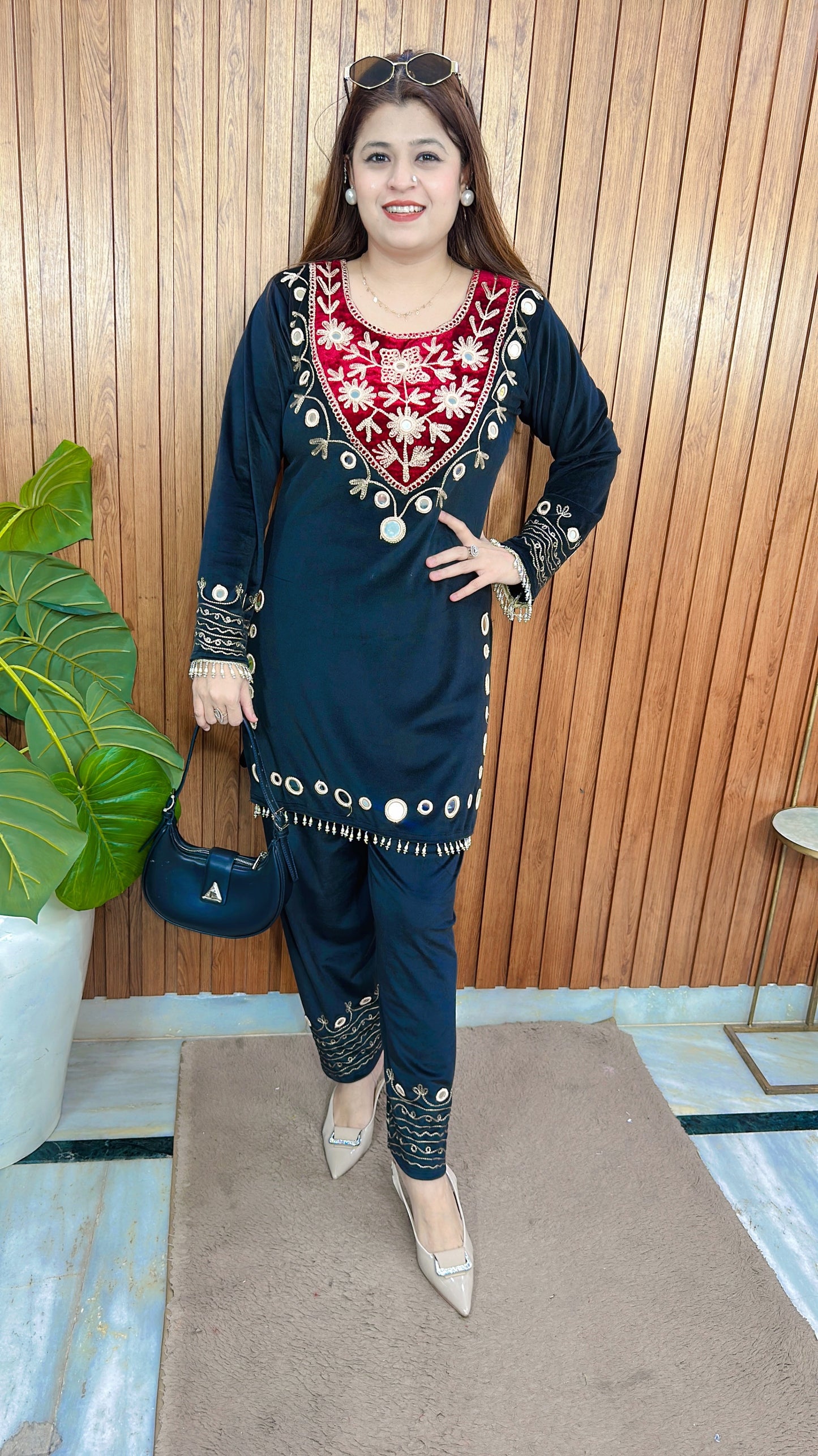 kashmiri Thread Mirror Coord set