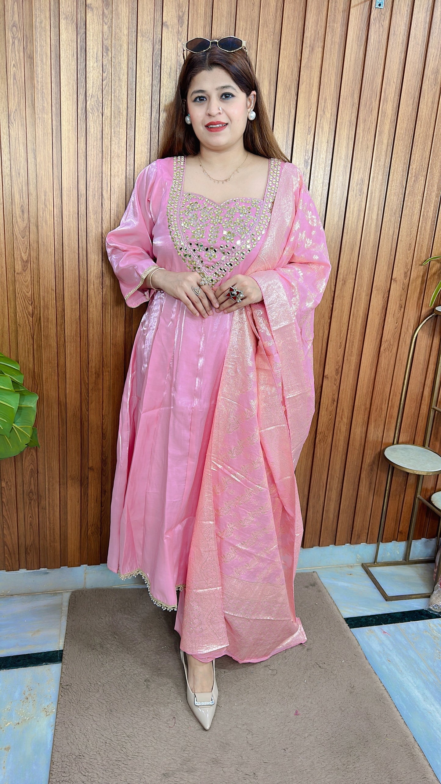 Premium Design Shimmer Cotton Anarkali Suit