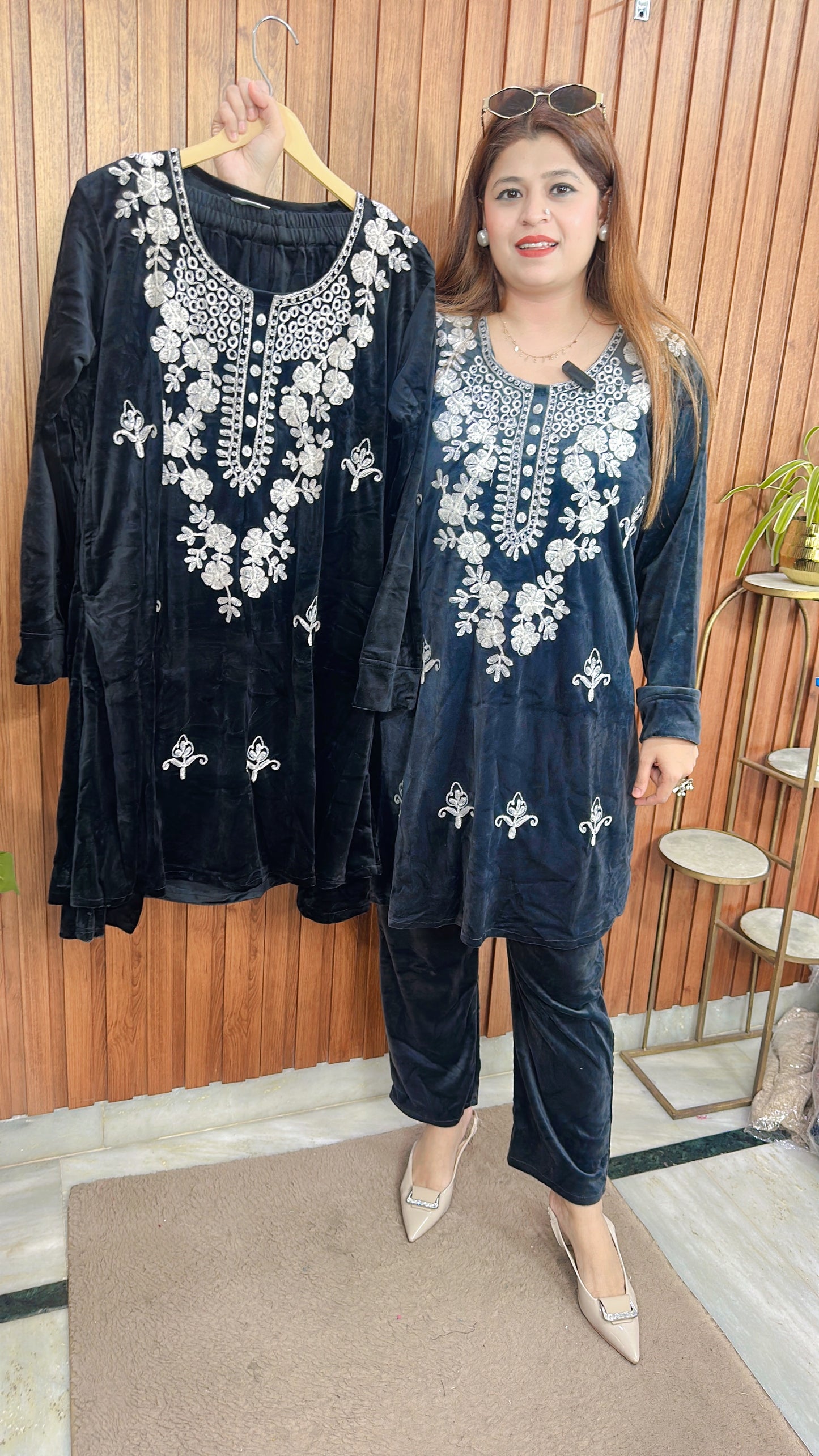 Kashmiri Embroidery A line Coord set