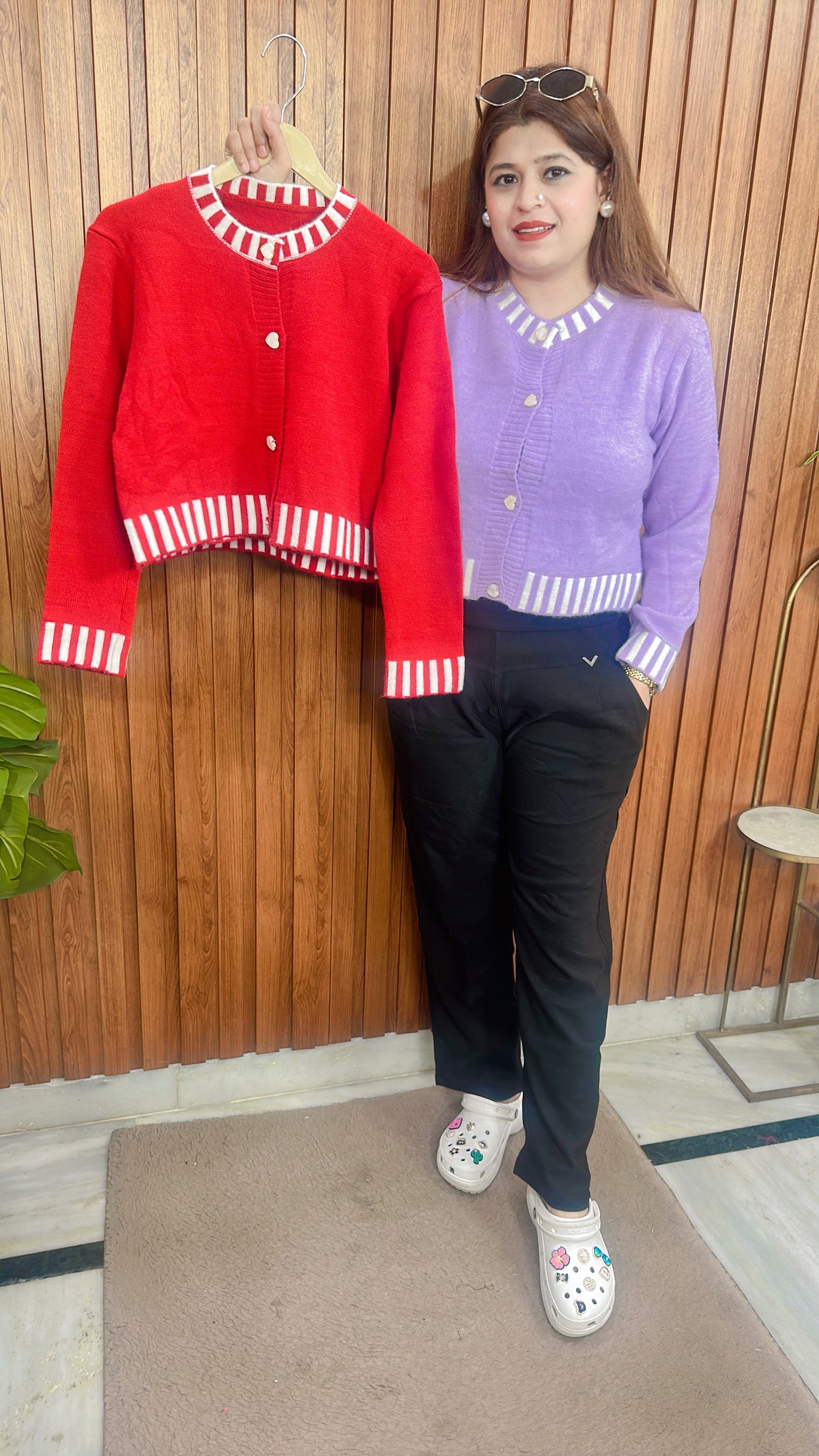 Heart Button Korean Top