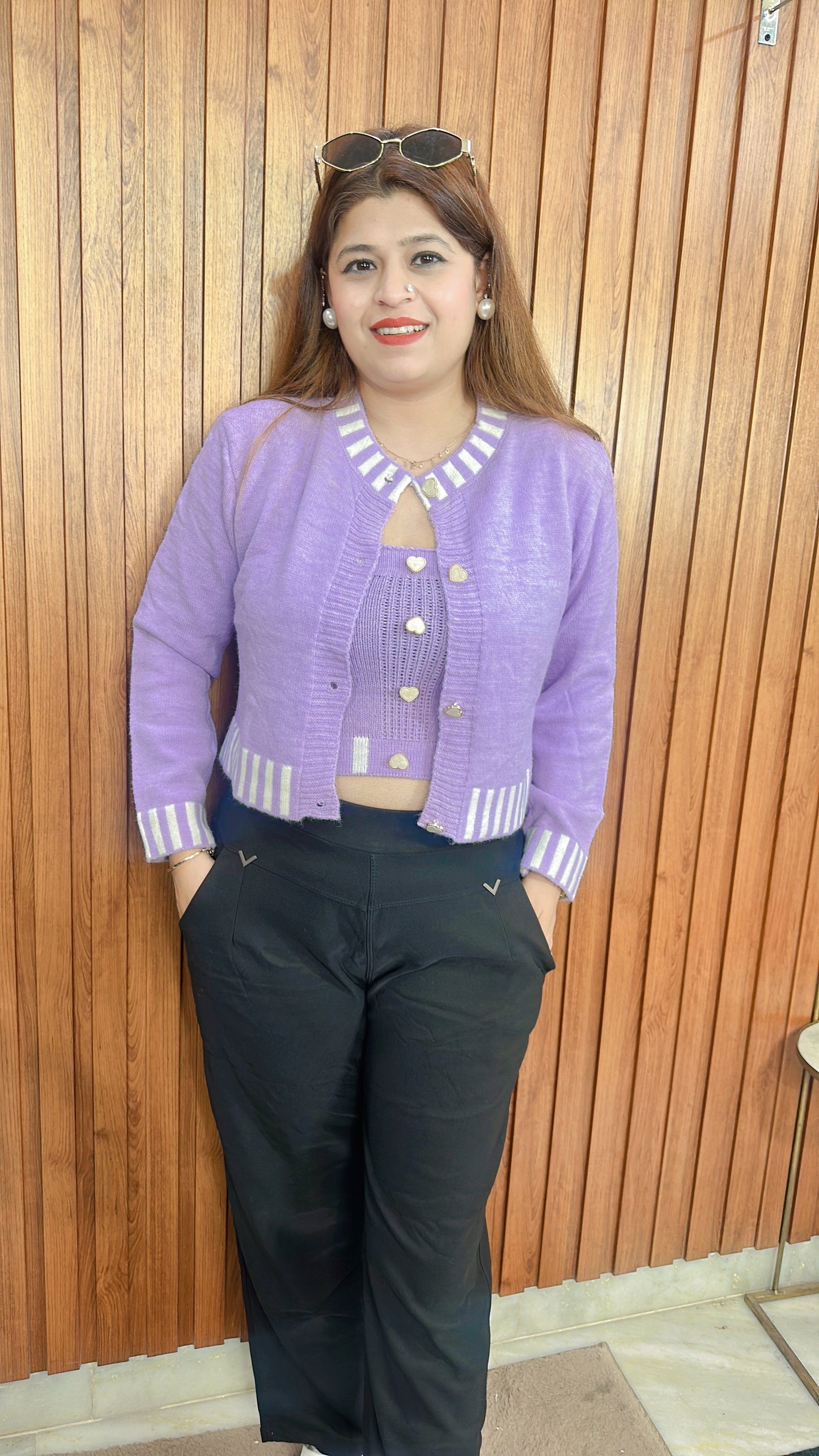 Heart Button Korean Top