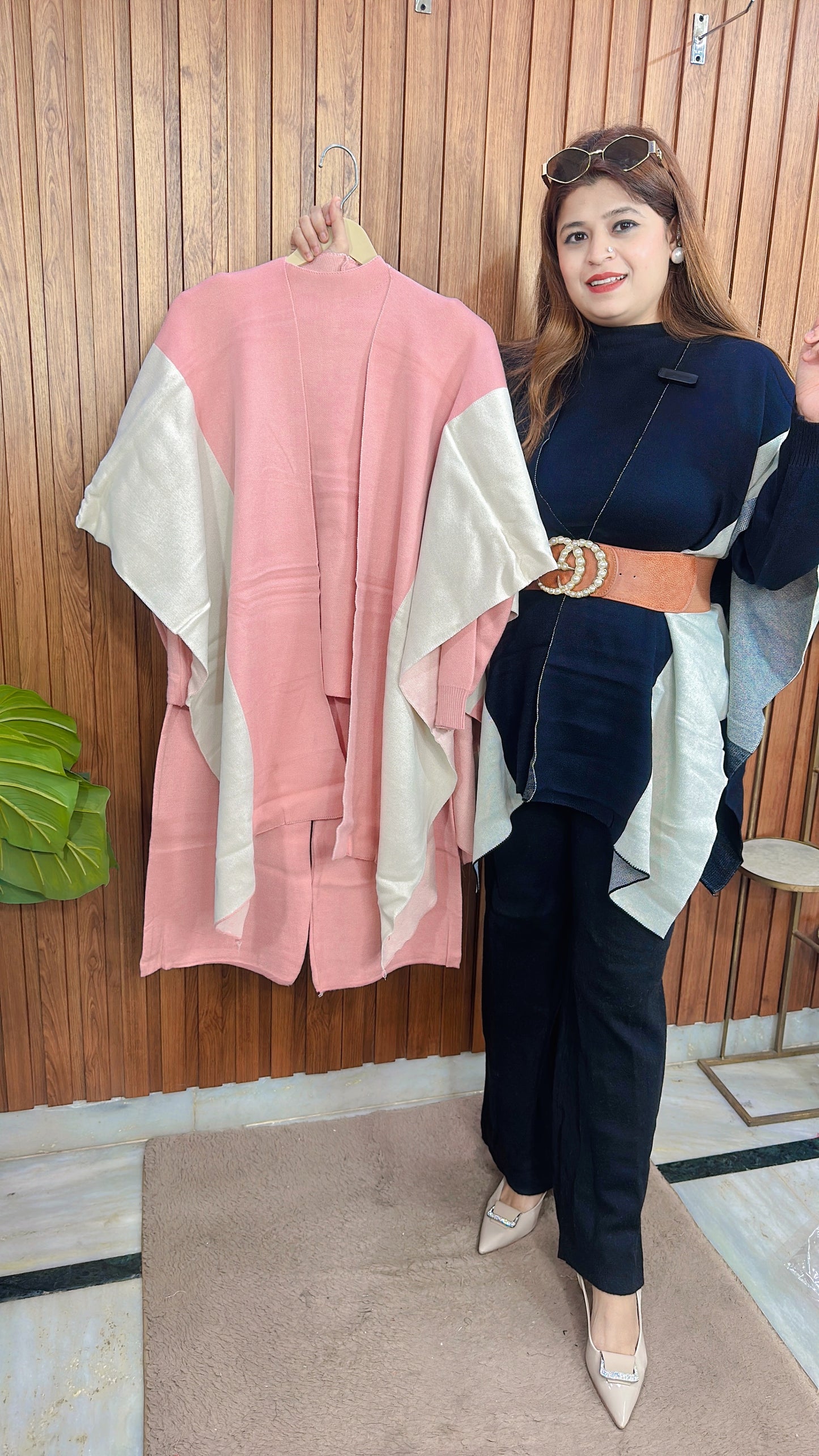 Cape Style Knitted Coord set