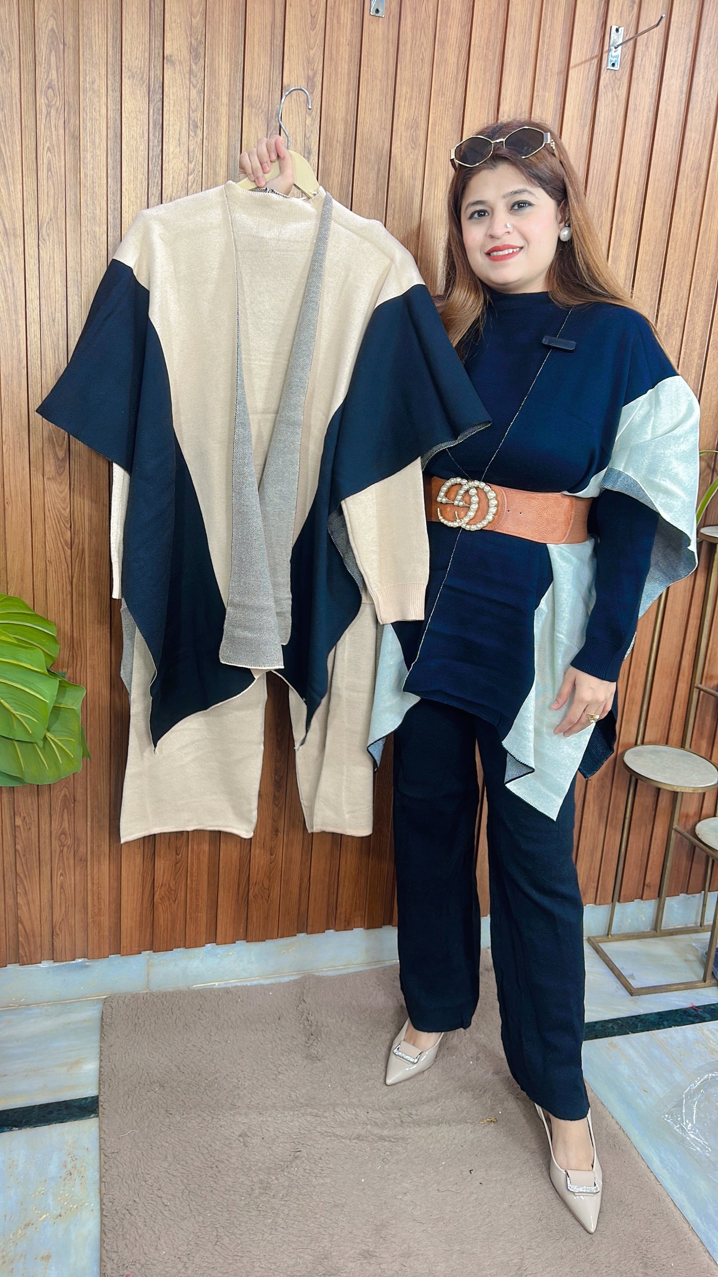 Cape Style Knitted Coord set