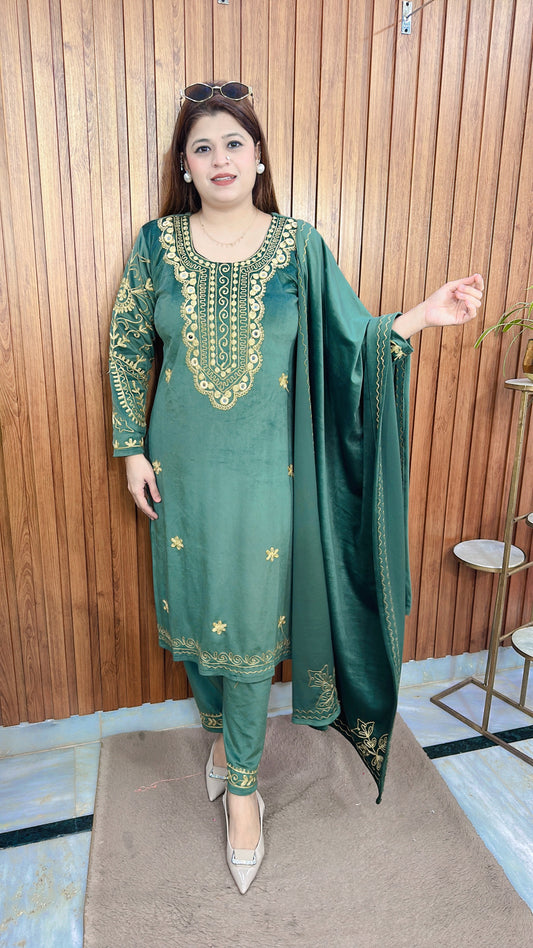 Kashmiri Mirror Velvet Suit Set