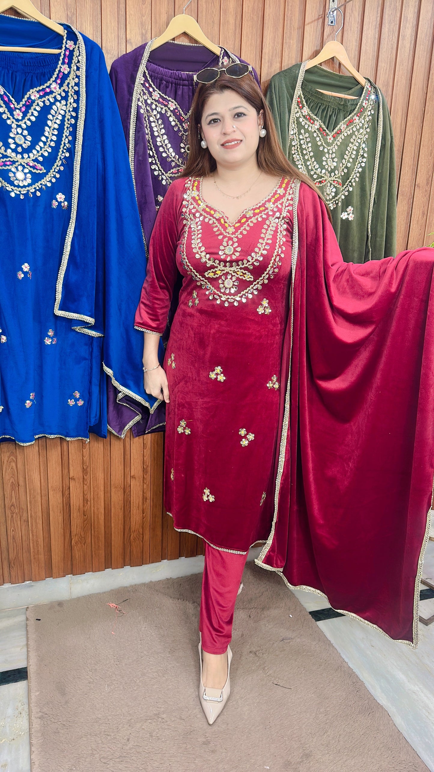 Gota patti Velvet Suit