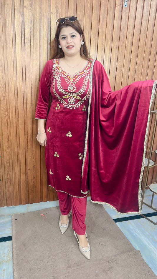 Gota patti Velvet Suit