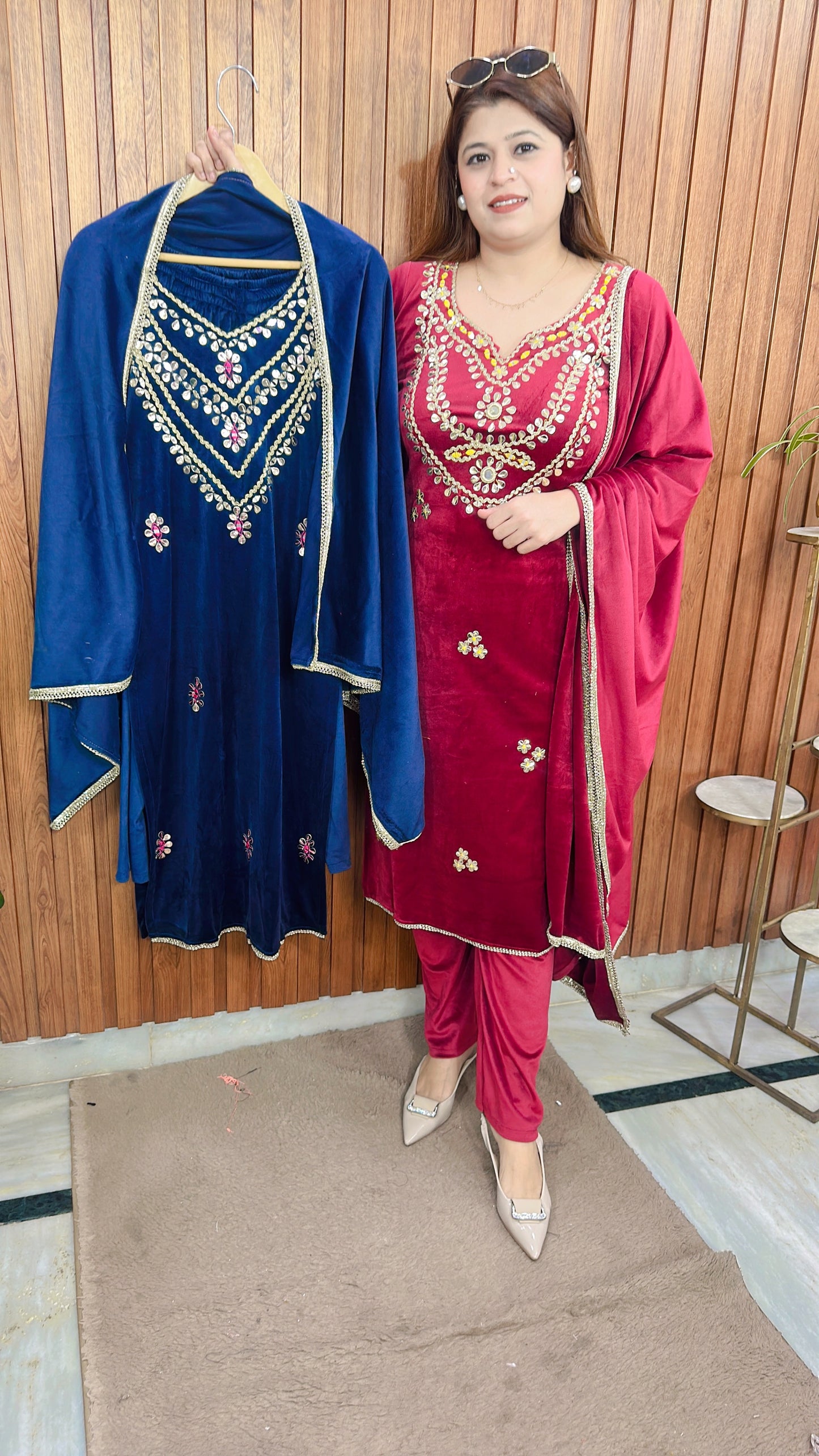 Gota patti Velvet Suit