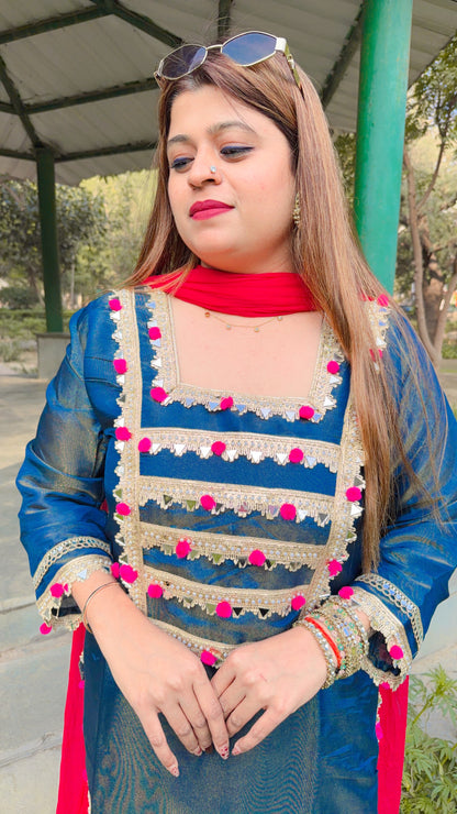 Shayna Shimmer cotton Suit