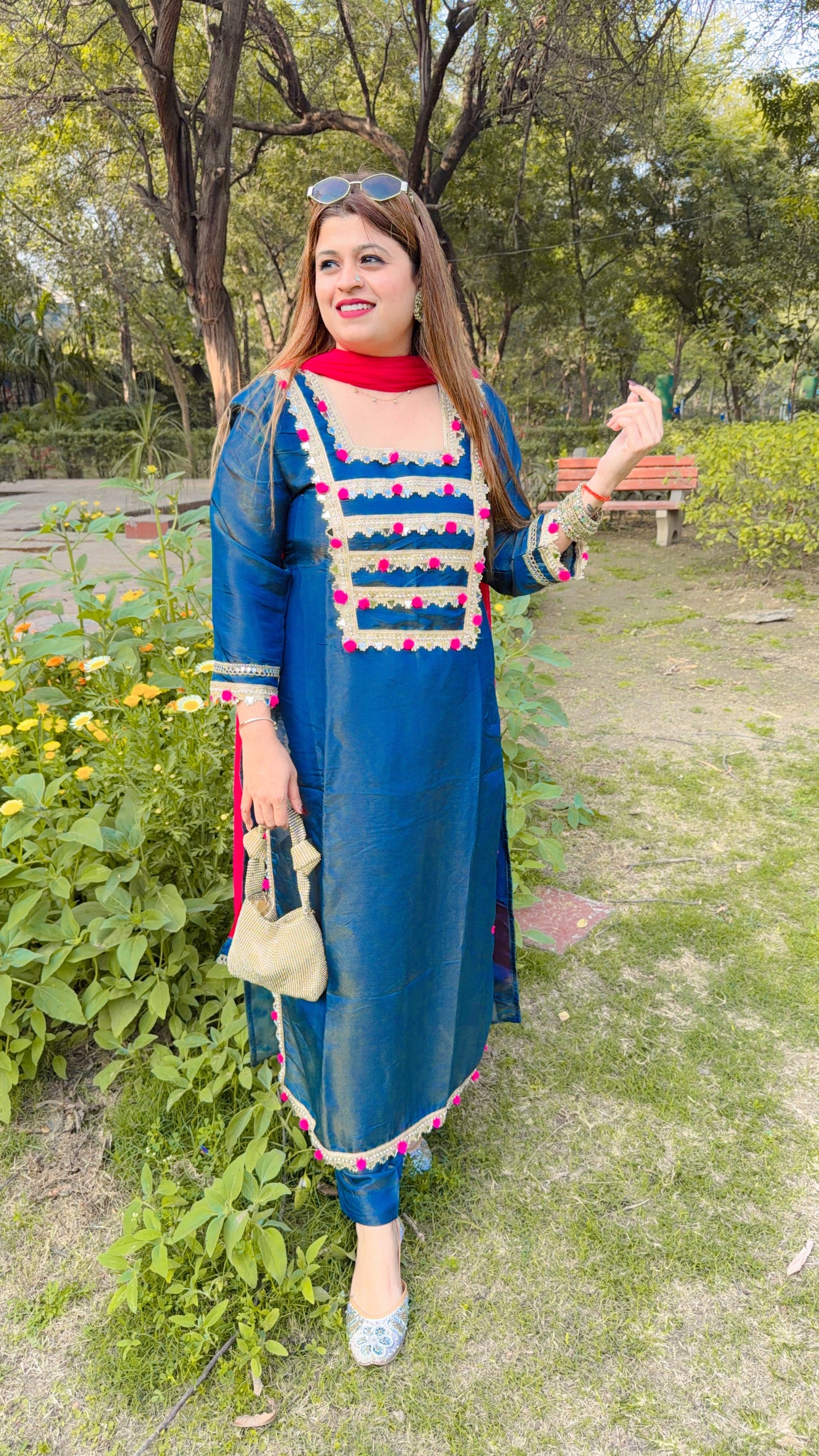 Shayna Shimmer cotton Suit