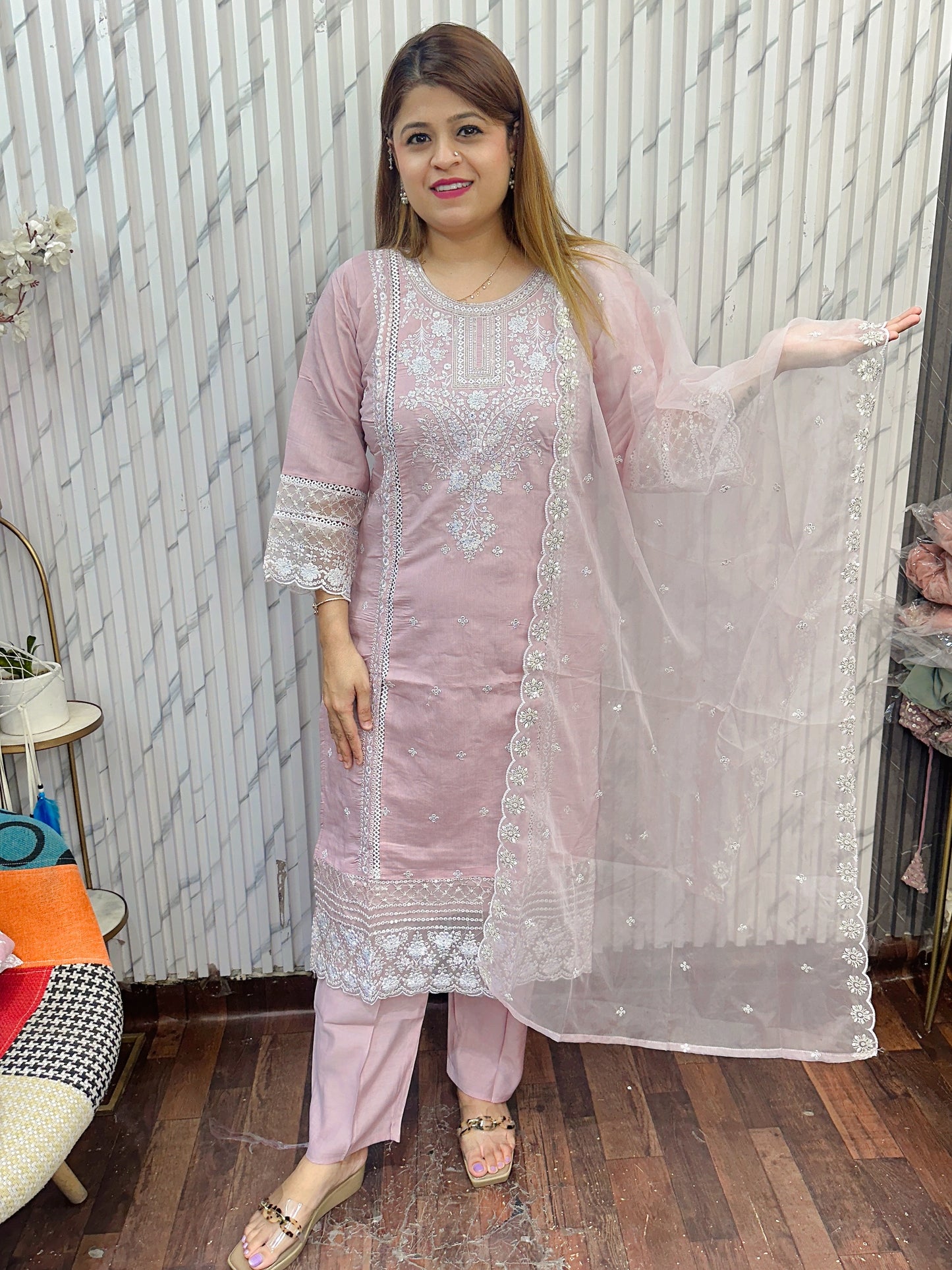 Pakistani Schifli Suit Set