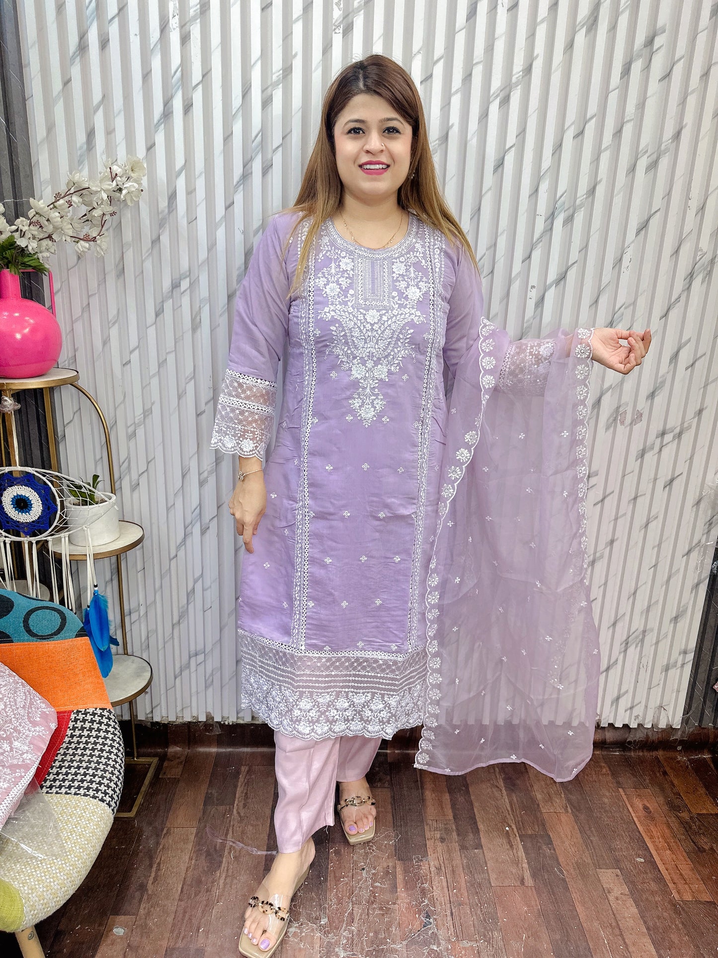 Pakistani Schifli Suit Set