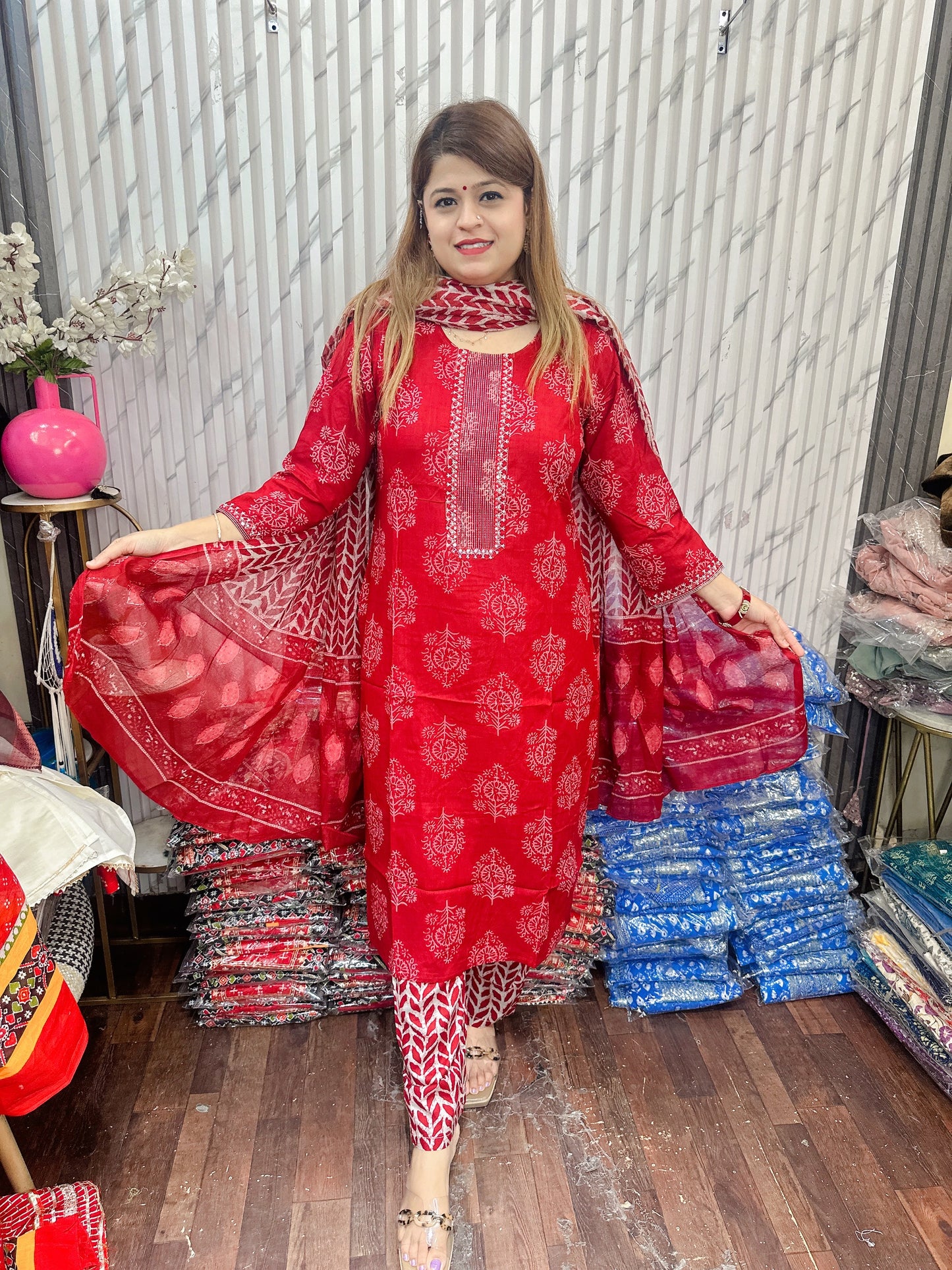 Block Printed Cotton Suit