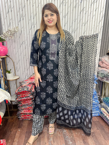 Block Printed Cotton Suit