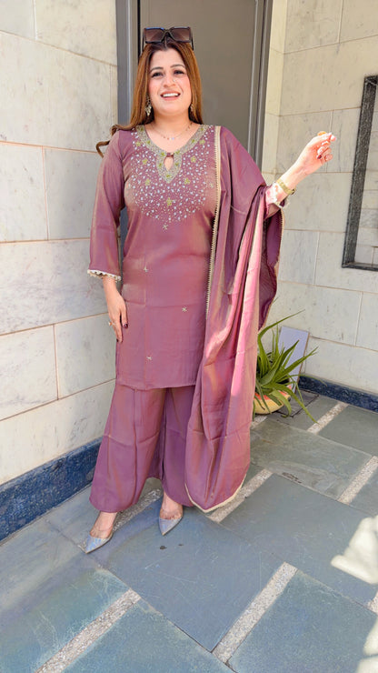 Arisha Three Piece set With Bellbottom Pants