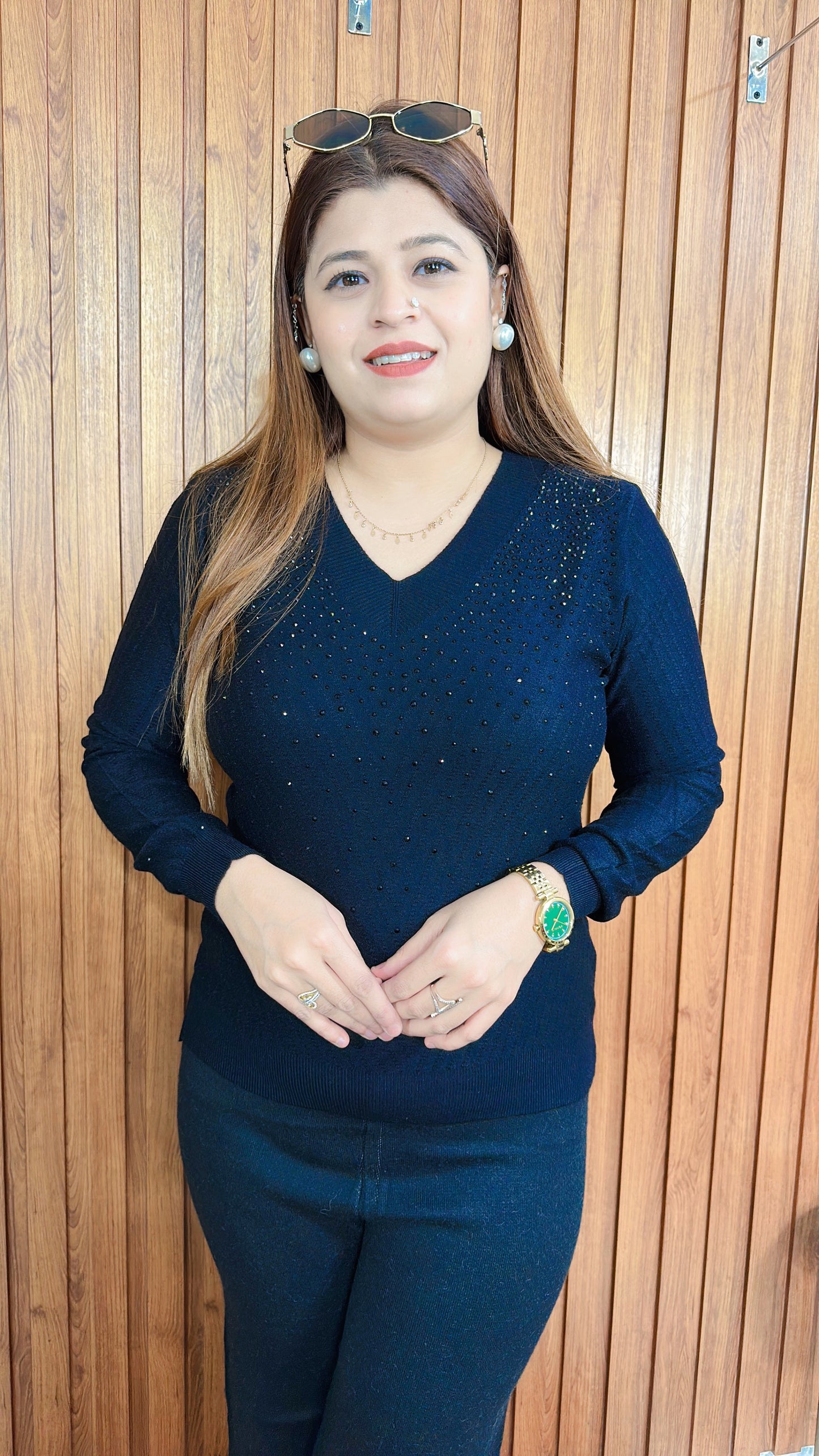 Rime Stone Knitted Tops