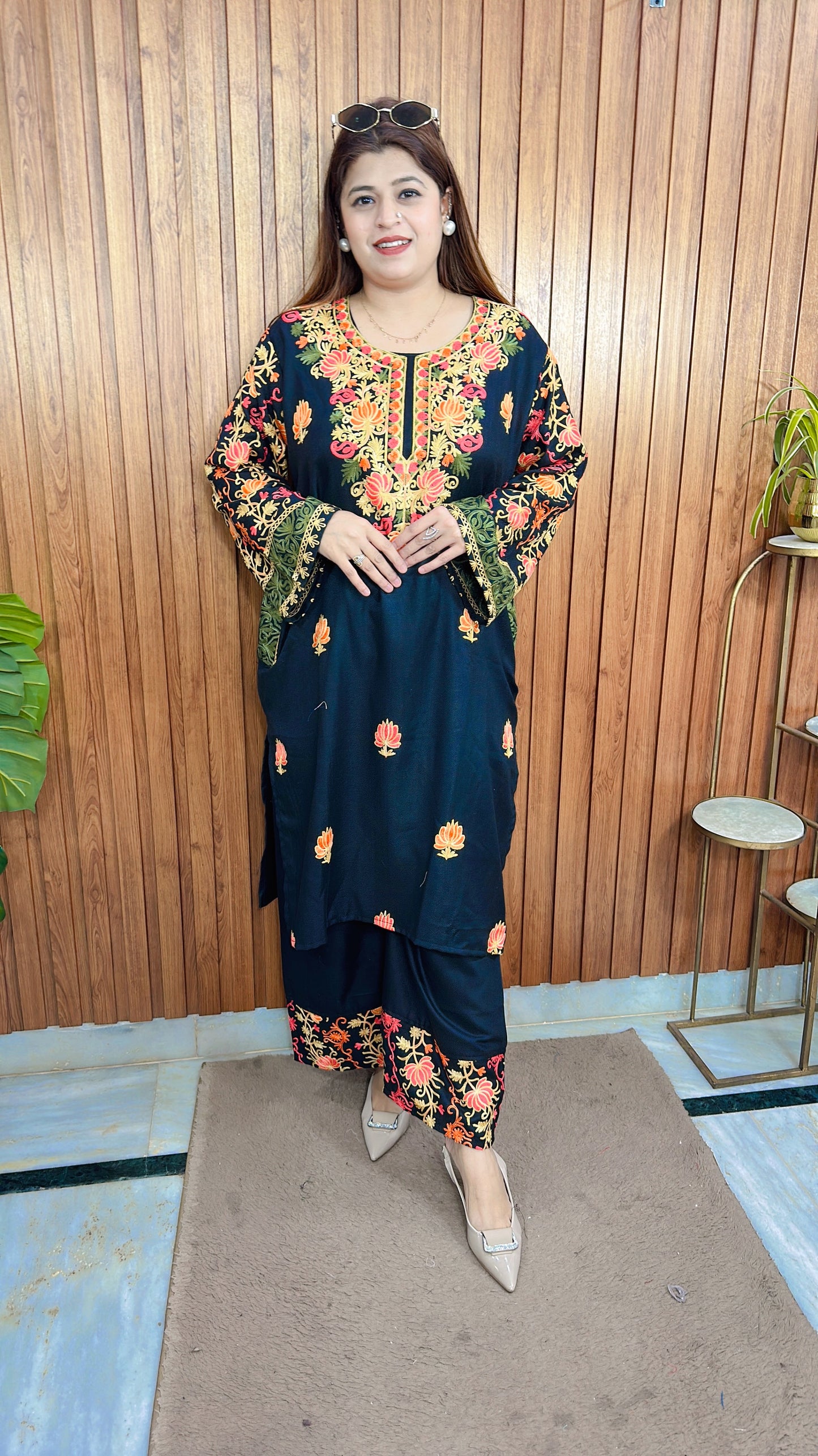 Premium Pashmina Embroidery Phiran Kurta Set