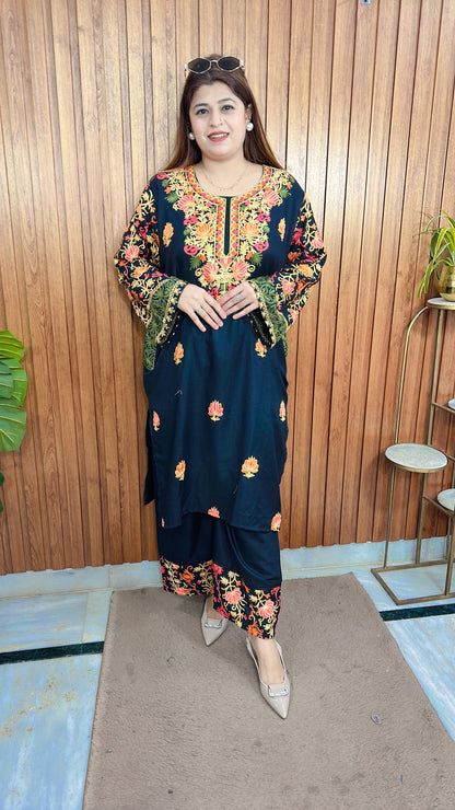 Premium Pashmina Embroidery Phiran Kurta Set