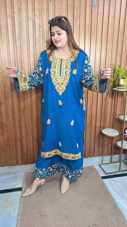 Premium Pashmina Embroidery Phiran Kurta Set