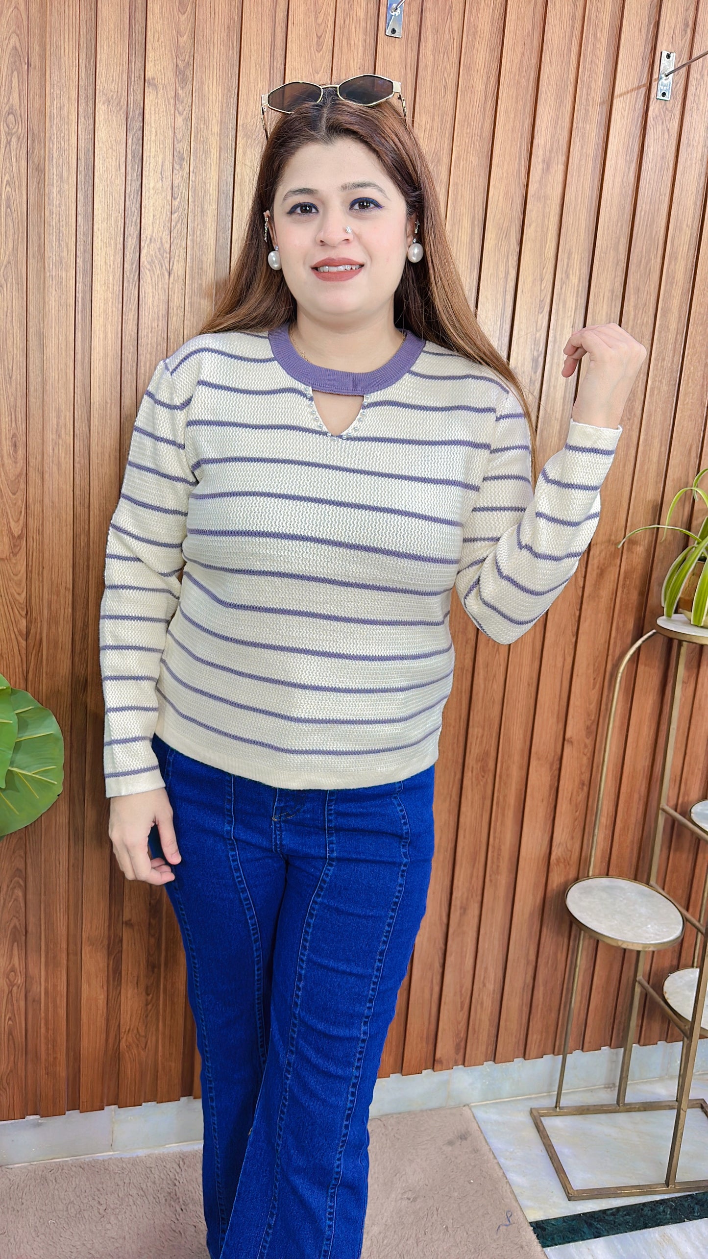 V Neck Knitted Warm Top