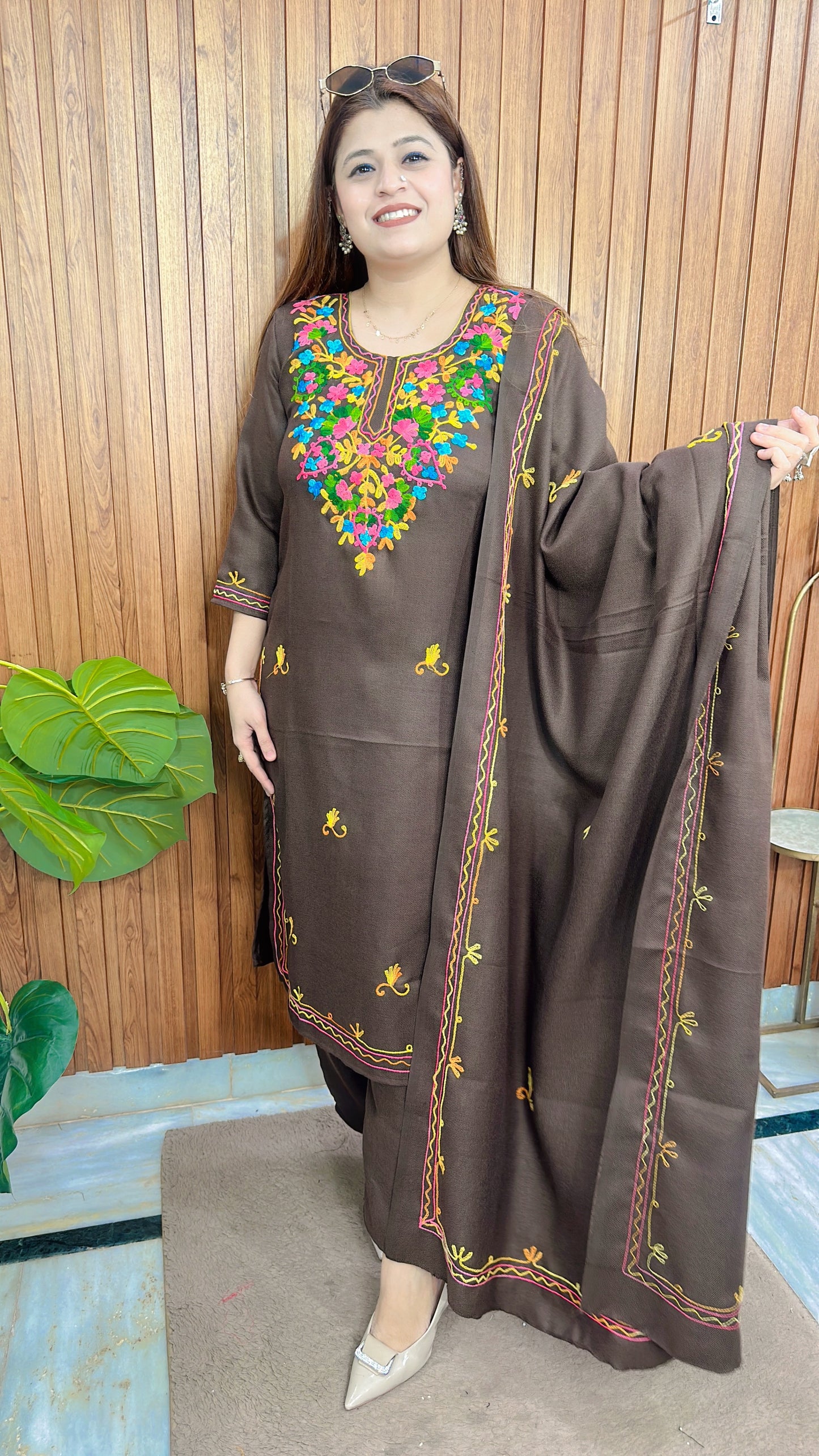 Pashmina Kashmiri Embroidery Suit