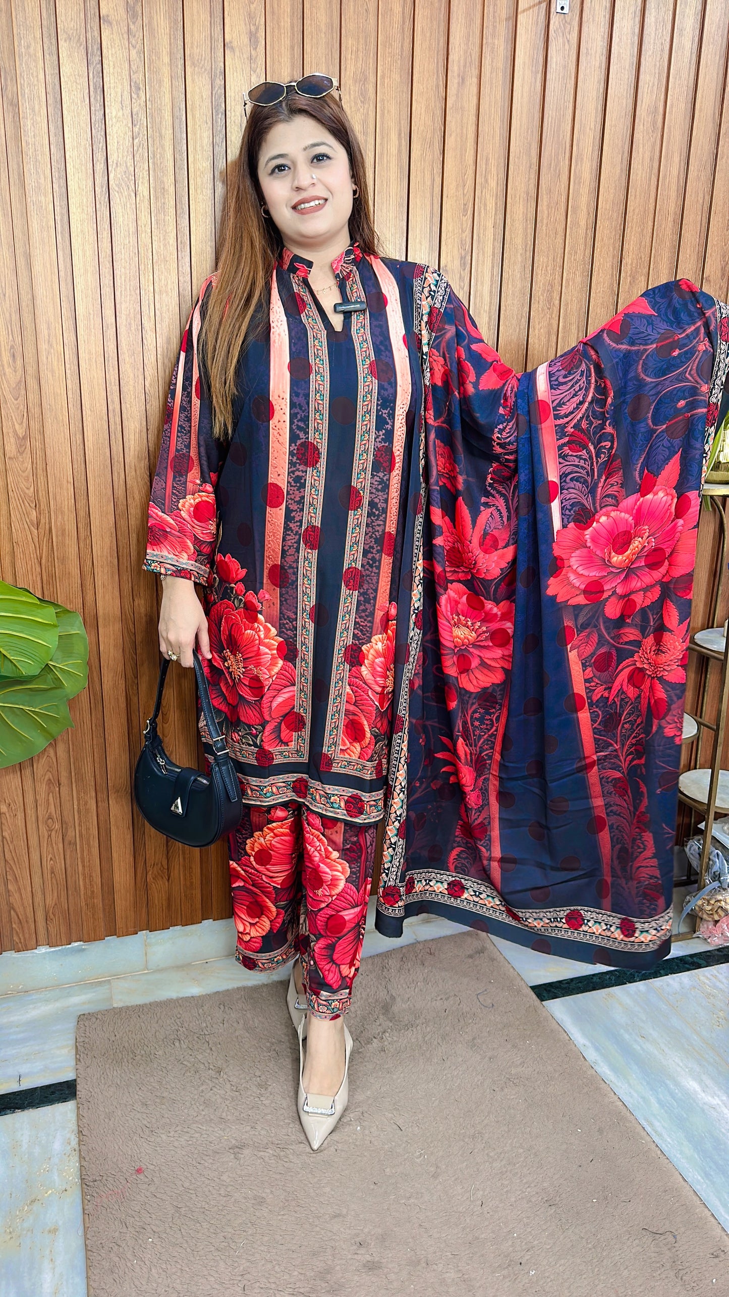 Floral Crepe Summer Wear Suit