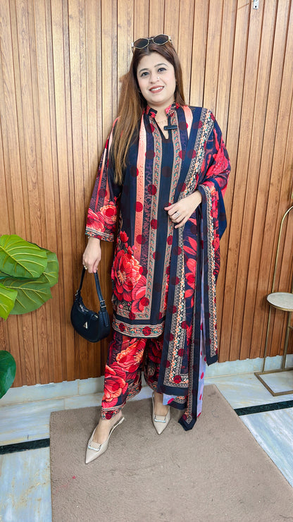 Floral Crepe Summer Wear Suit