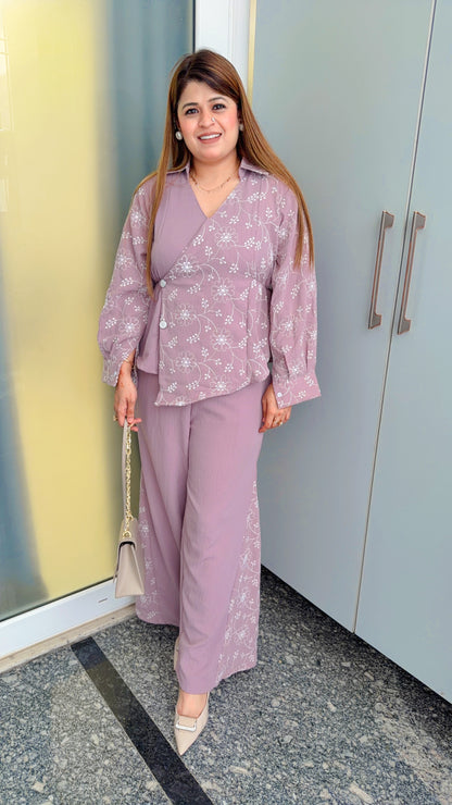 Siya Embroidery Angrakha Coord set