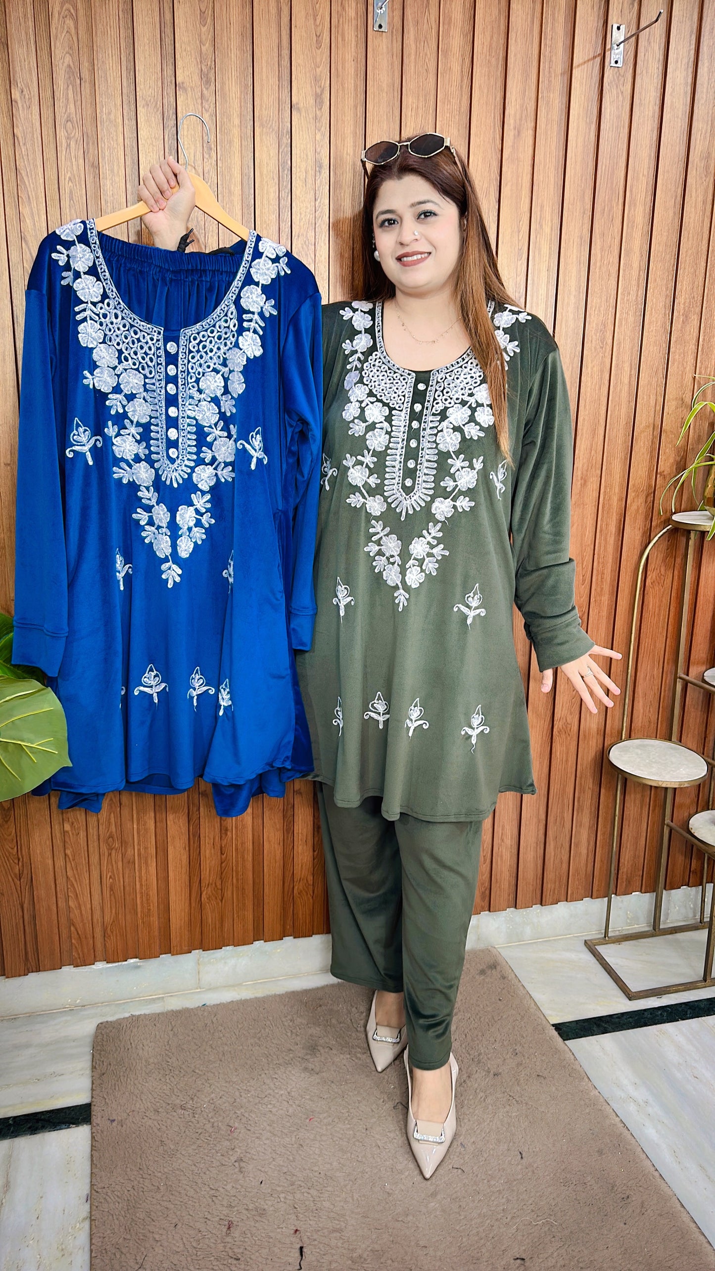 Kashmiri Embroidery A line Coord set