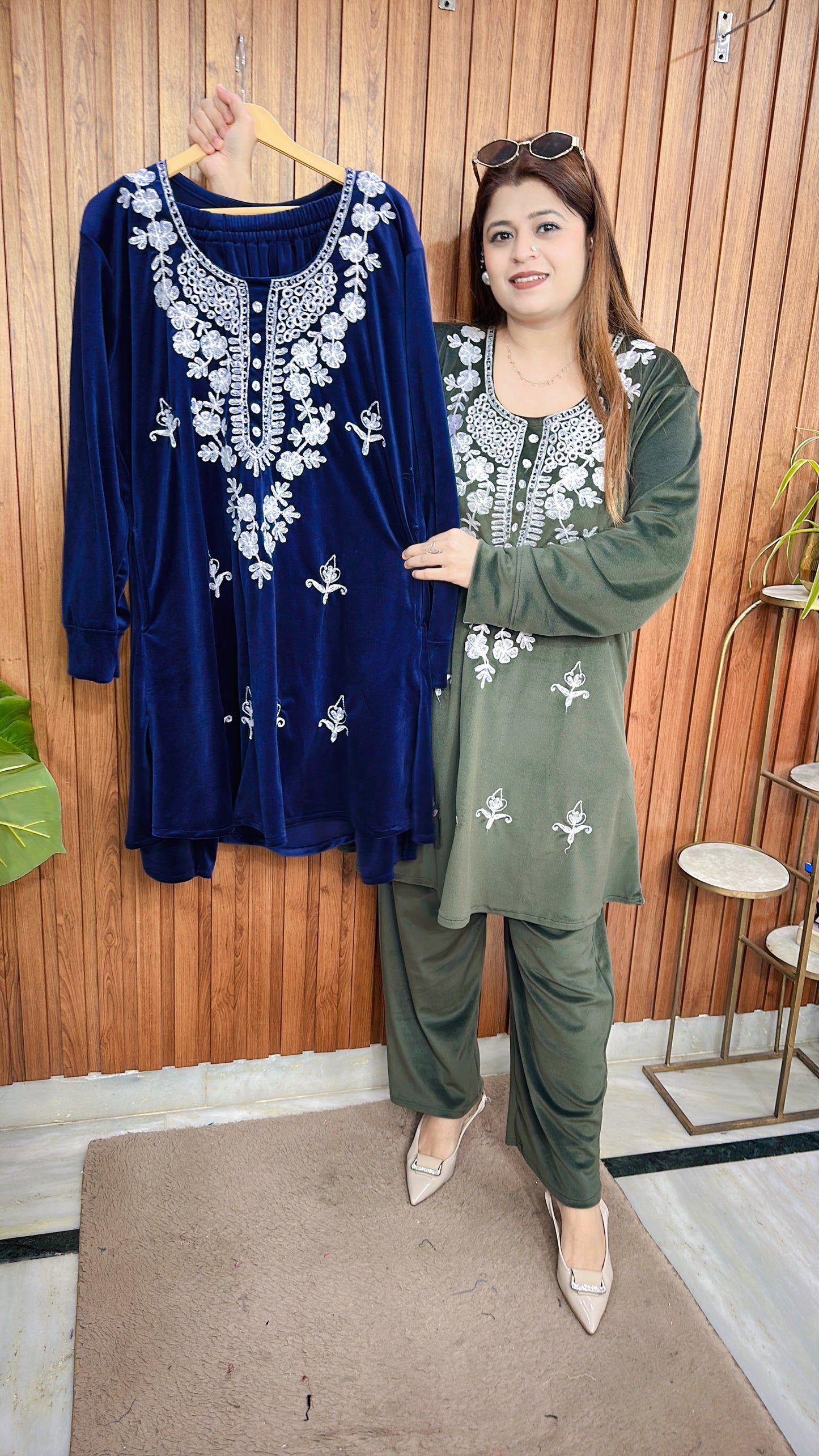 Kashmiri Embroidery A line Coord set