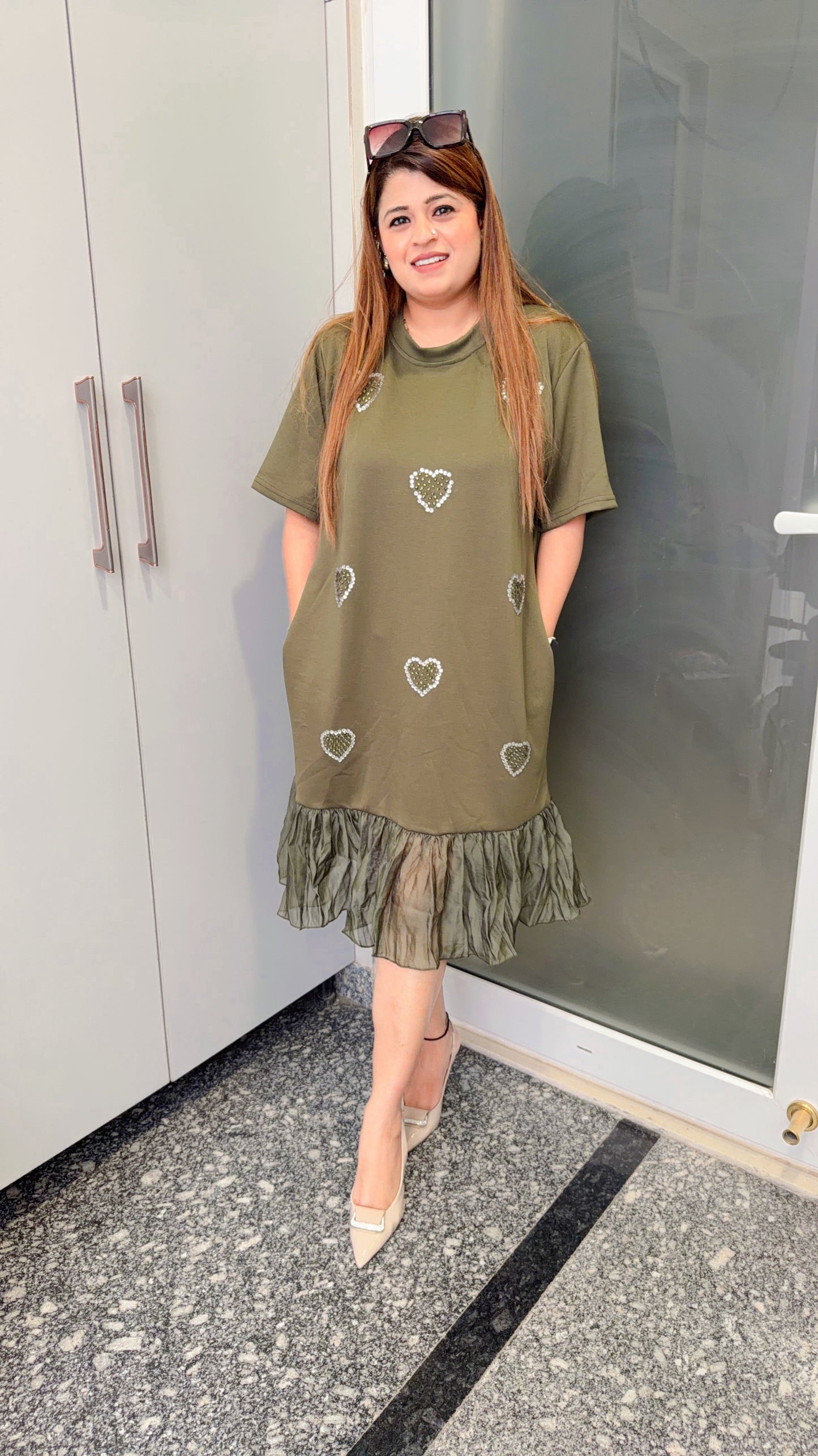 Heart stone imported dress